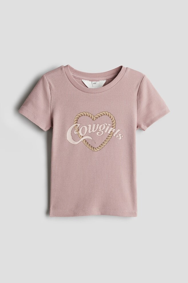 

Рубашка из хлопкового трикотажа H&M, розовый