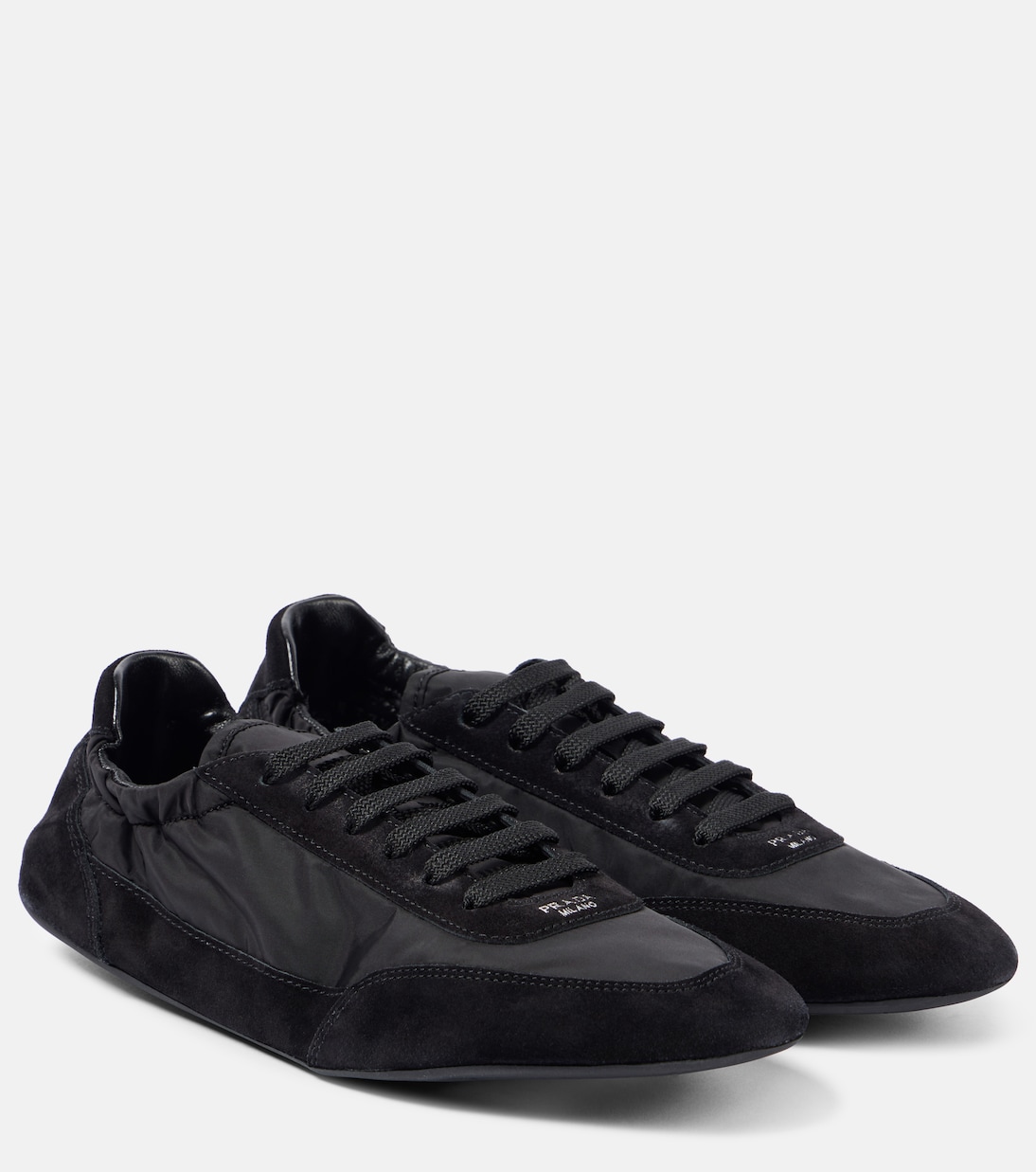 Кроссовки Collapse Re-Nylon с отделкой из замши Prada, черный