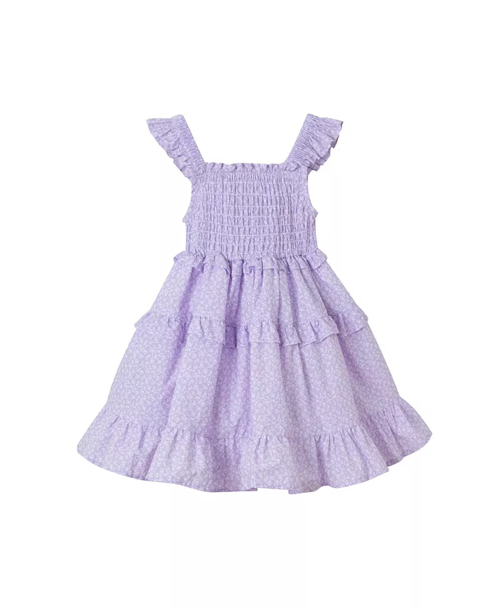 

Платье для девочки с цветочным принтом и ярусными рюшами Little Girls Toddler/Child Ditsy Floral Print Ruffle Tiered Dress Andy & Evan, белый