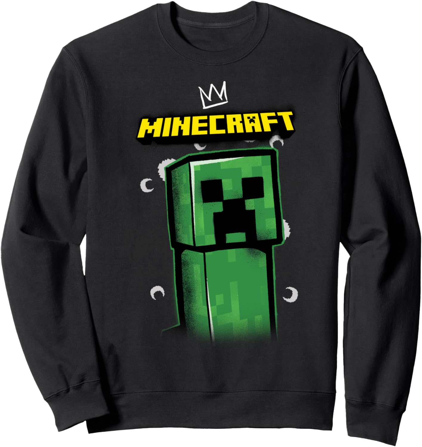 

Толстовка с изображением постера с граффити-короной крипера из Minecraft, черная