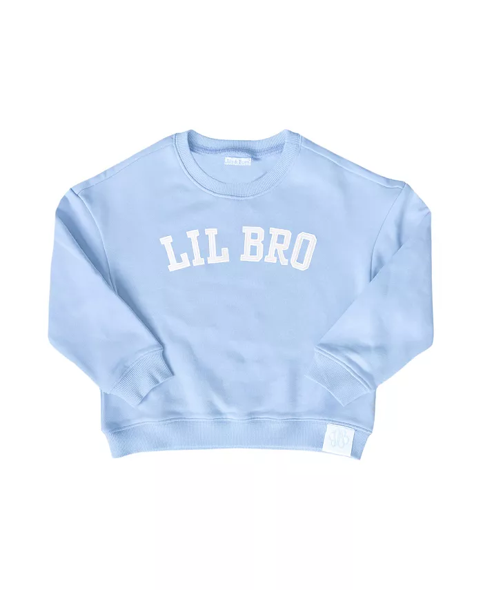 

Мальчиковый хлопковый свитшот Lil Bro Bits & Bows, синий