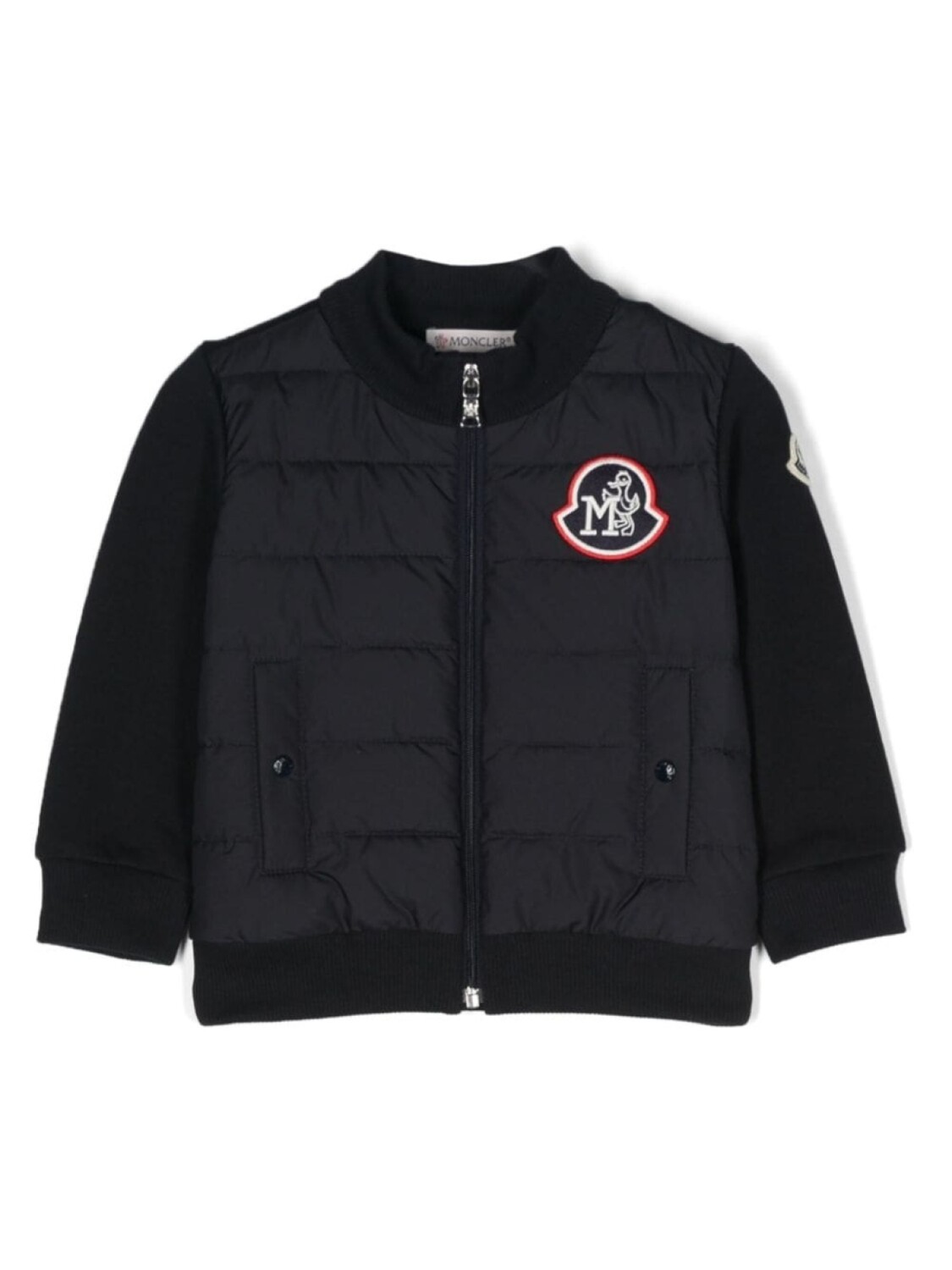 

Moncler Enfant пуховик с нашивкой-логотипом, синий