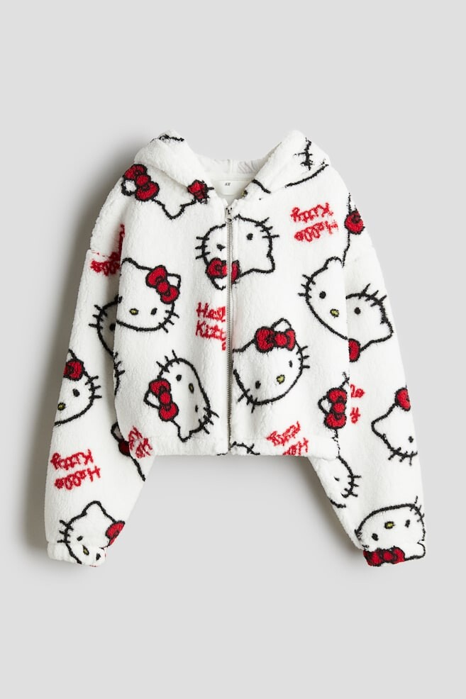 

Худи куртка из флиса тедди H&M, белый
