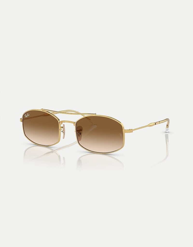 

Овальные солнцезащитные очки Ray-Ban Rb3719 с золотым эффектом и коричневыми линзами