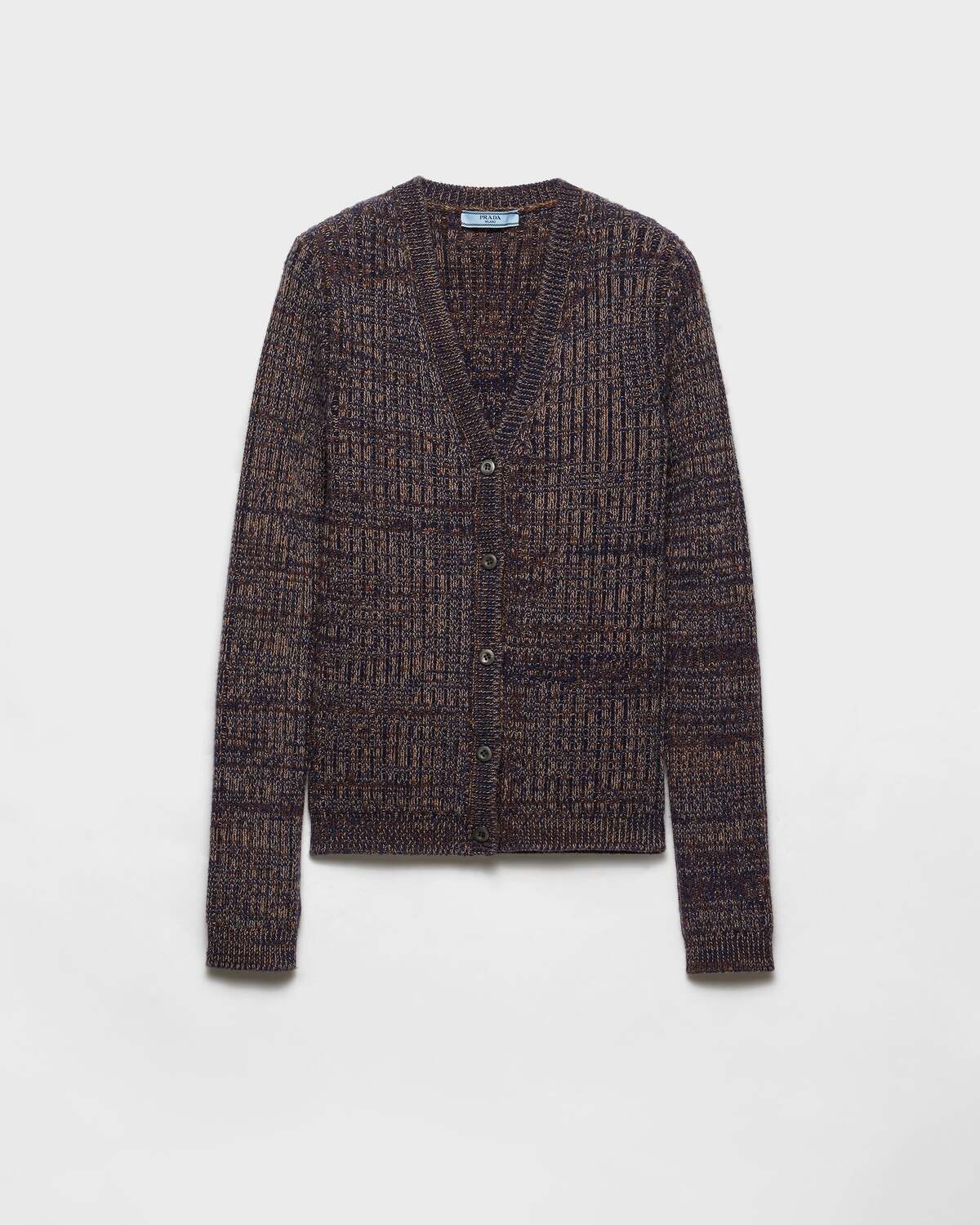 

Кардиган из мулированной шерсти Prada, темно-синий/ржавый