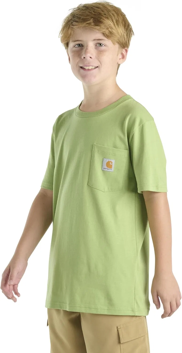 Футболка с карманом Carhartt для детей, Bright Light Green — фото 3