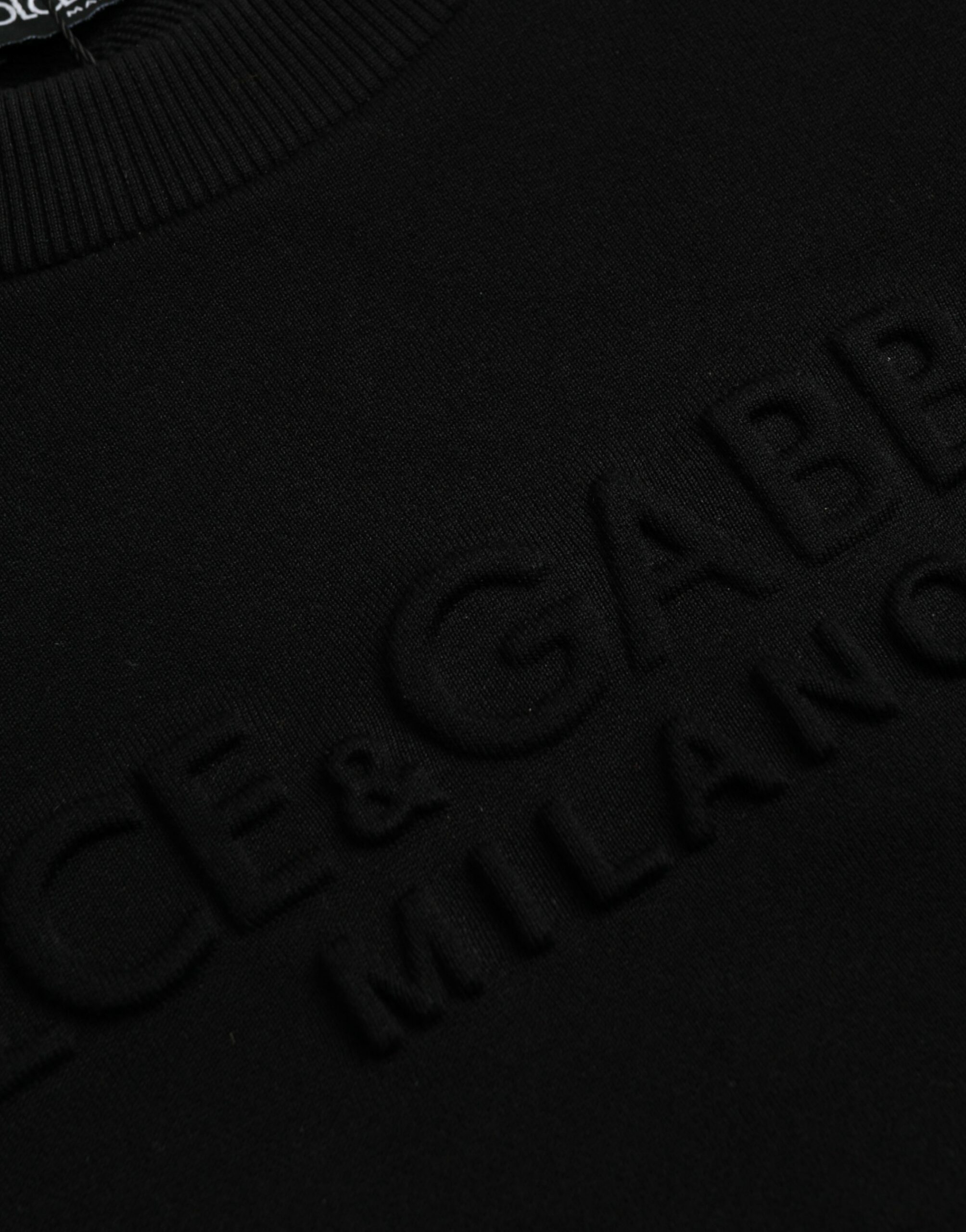 Черный хлопковый свитер с длинными рукавами Dolce & Gabbana — фото 4