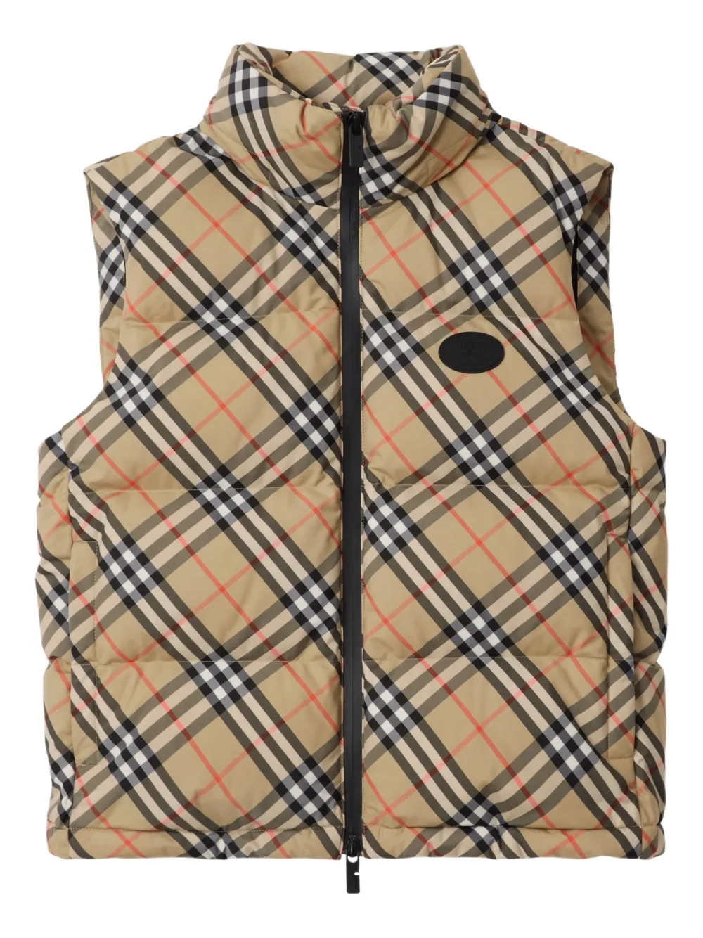 

Дутый жилет в клетку BURBERRY, нейтральный