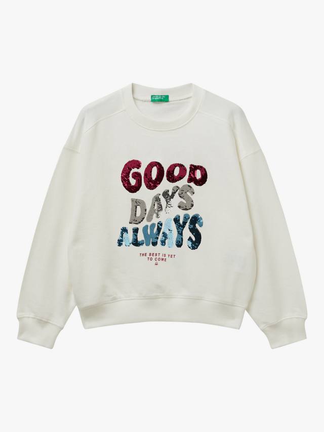 

Детский хлопковый джемпер с круглым вырезом Benetton