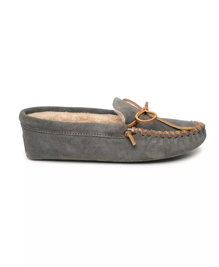Мужские тапочки с ворсовой подкладкой и мягкой подошвой Minnetonka, серый — фото 2