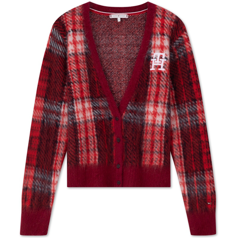 

Tommy Hilfiger Кардиган женский красный в клетку