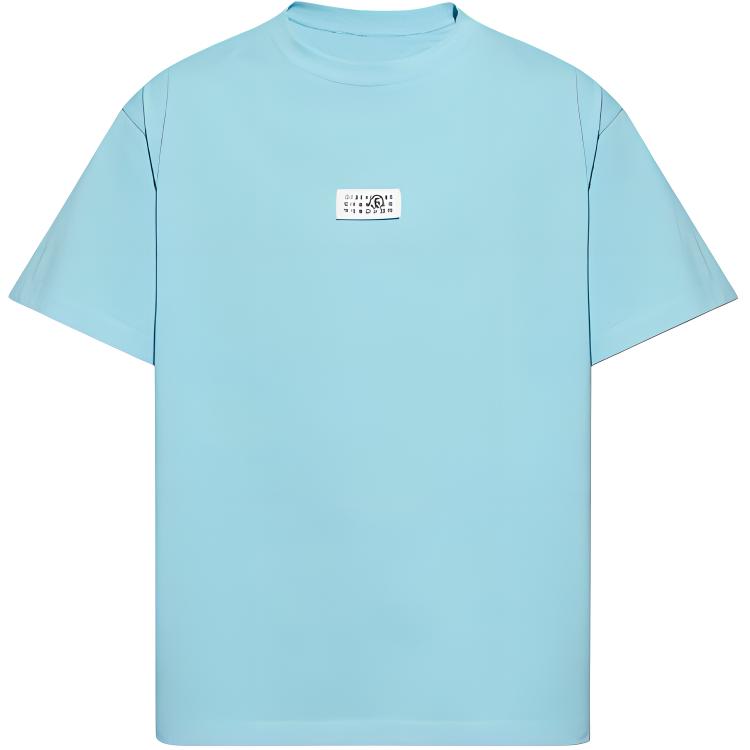 

Футболка с логотипом на заплатке MM6 Maison Margiela, синий