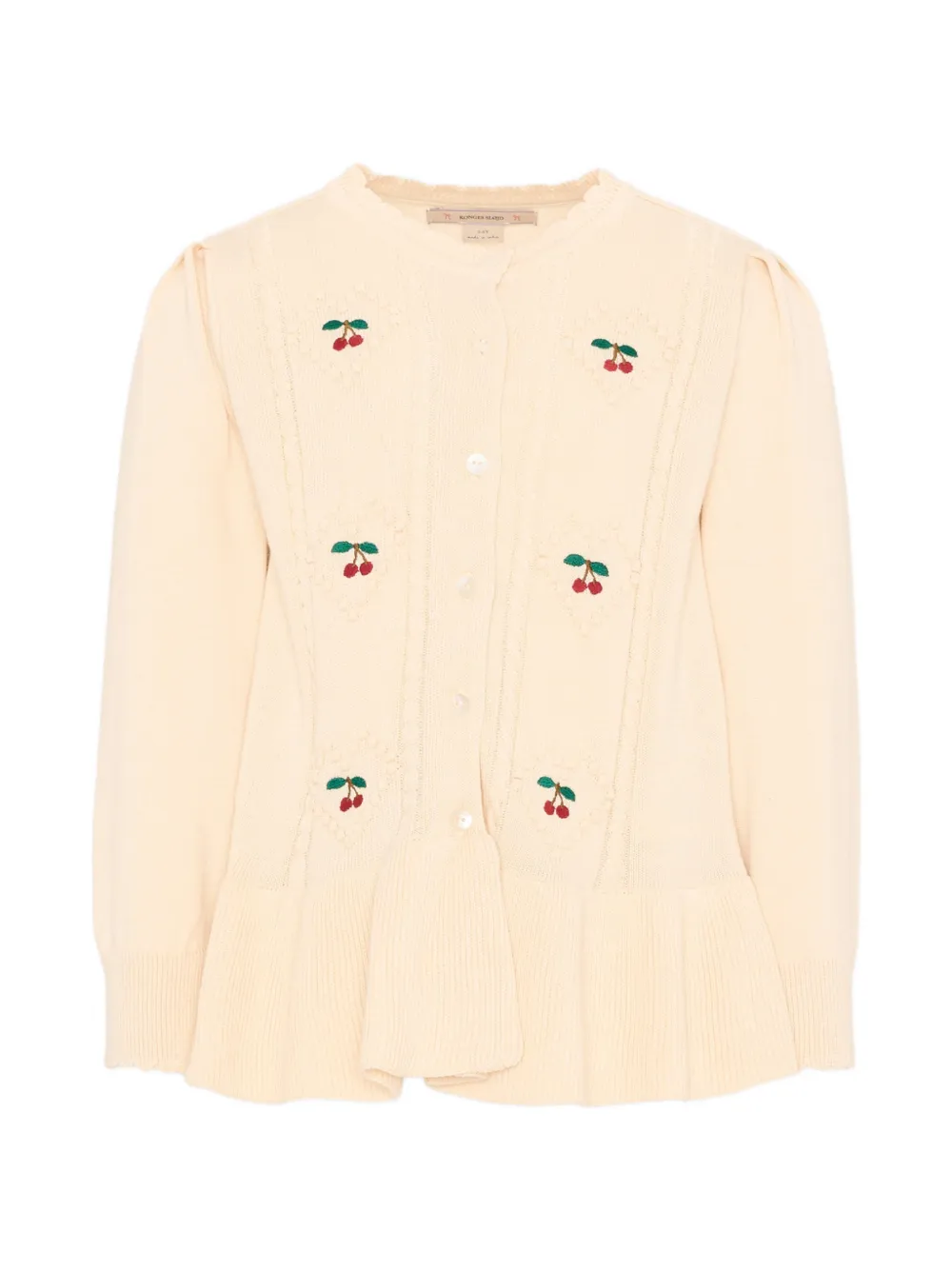 

Вишневый кардиган вязаный косами Konges Sløjd, бежевый