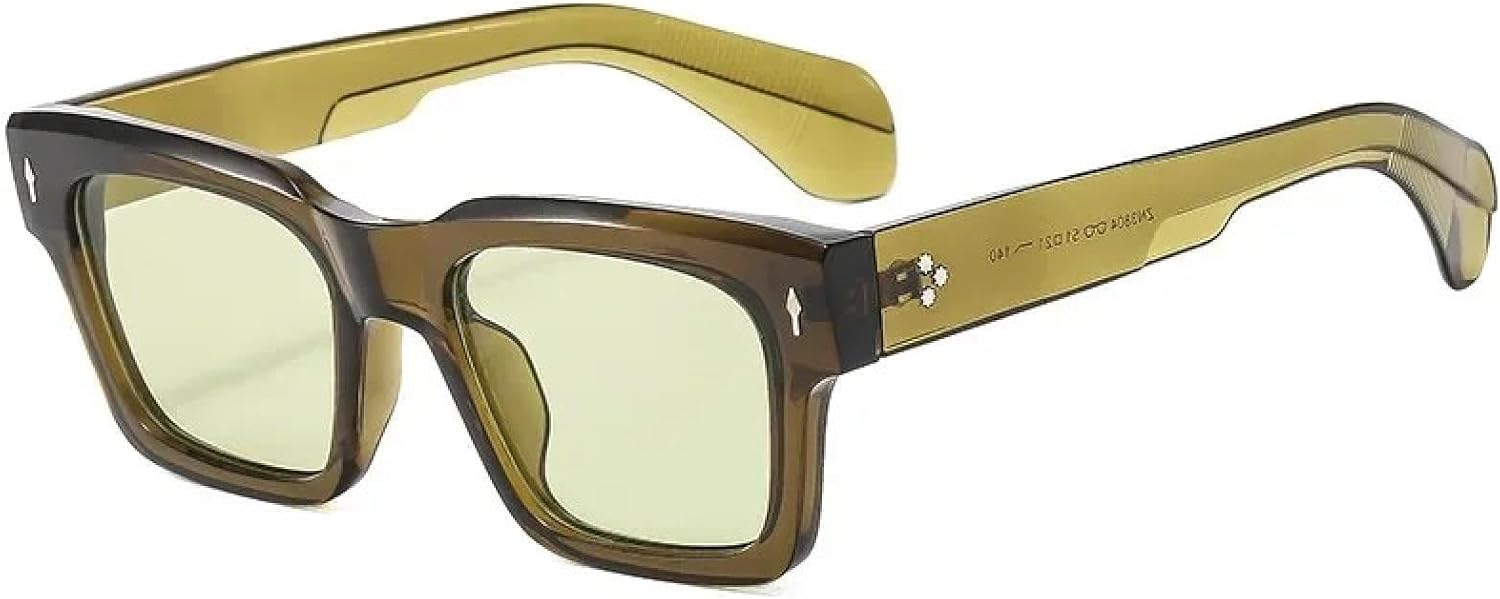 

Модные мужские солнцезащитные очки в стиле ретро с защитой от УФ-излучения UV400 и заклепками, женские в стиле панк, оливкового цвета, трендовые TVTBBVV, C6-olive Green