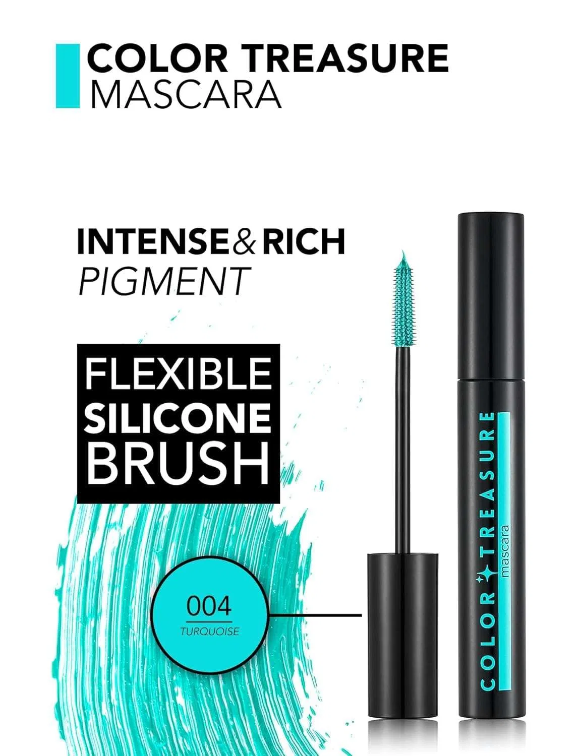 Цветная тушь для ресниц Flormar Color Treasure 004 Turquoise Flormar, Turquoise — фото 2
