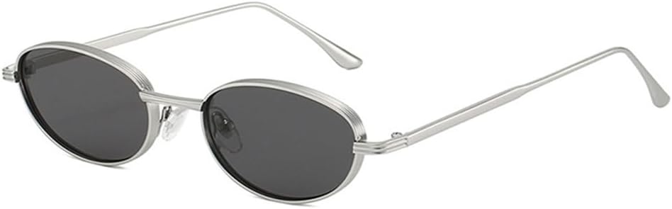 

Солнцезащитные очки UV400 с защитой от УФ-излучения - овальные, с металлическим градиентом, в стиле панк, для женщин и мужчин, для бега и активного отдыха UYPTK, Silver Gray