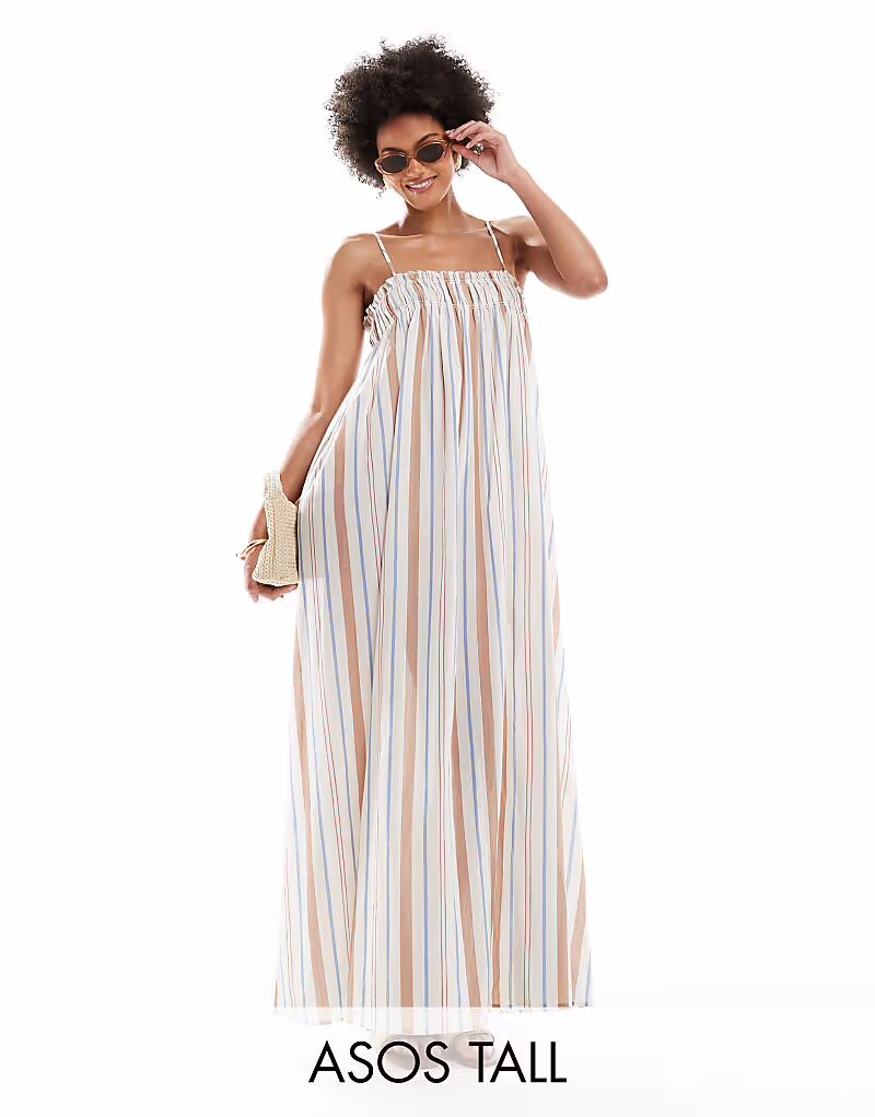 

Пляжное платье-трапеция ASOS DESIGN в разноцветную полоску