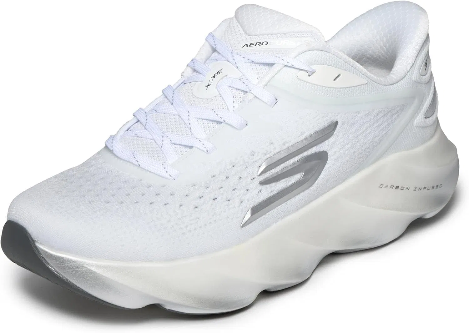 Мужские кроссовки Skechers Aero Burst Hands Free без шнурков, 2-White / Silver