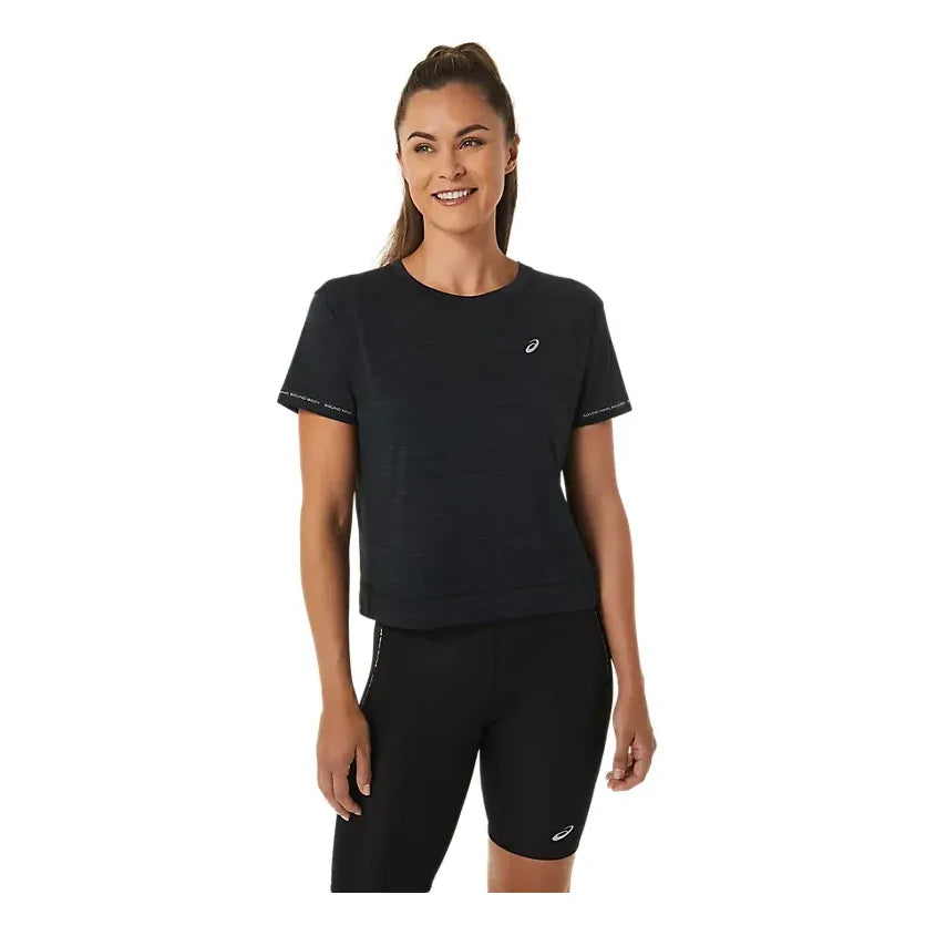 

Топ (WMNS) ASICS Race Crop Top 'Performance Black Charcoal Grey'