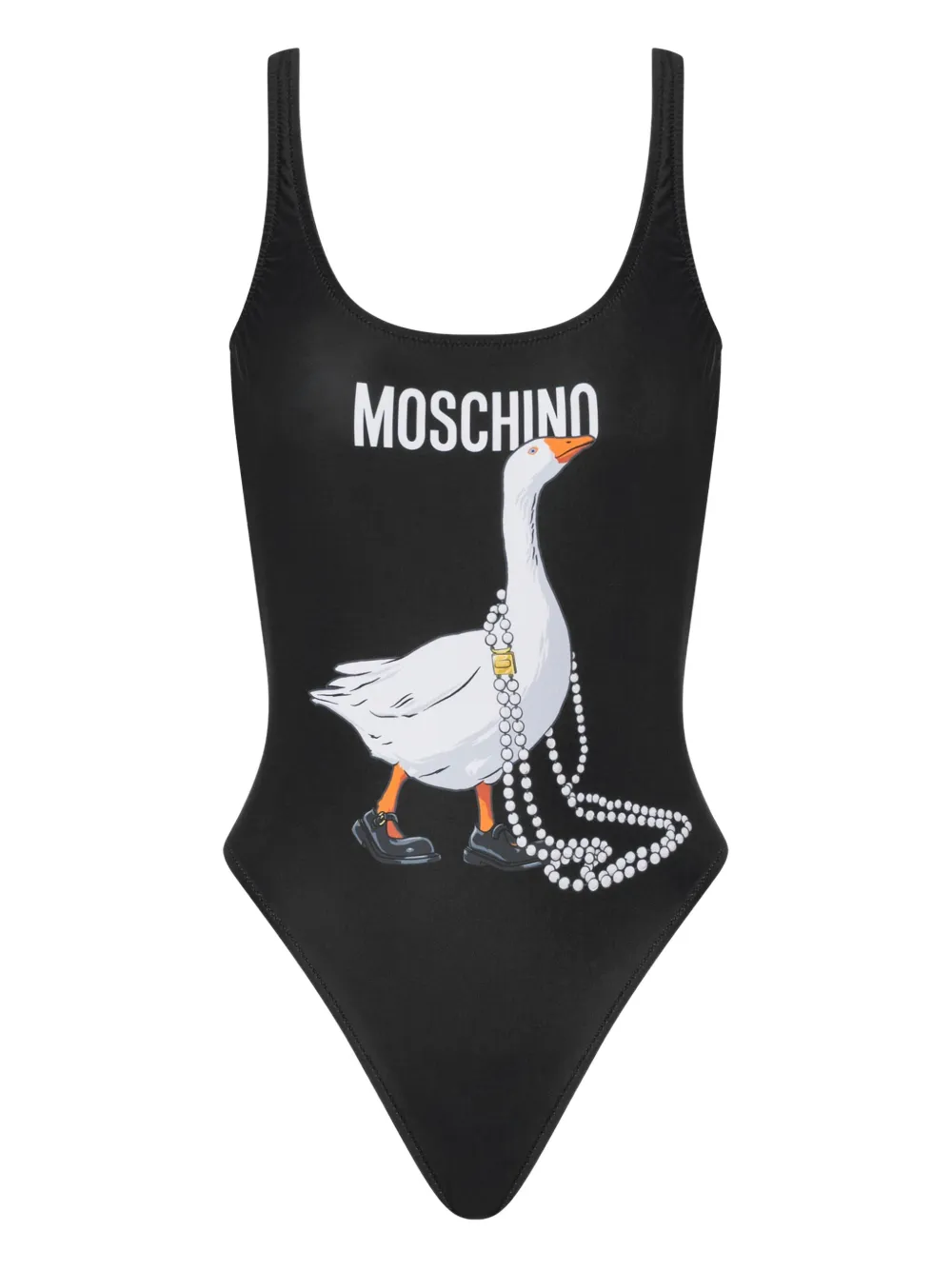 

Купальник с принтом Moschino, черный