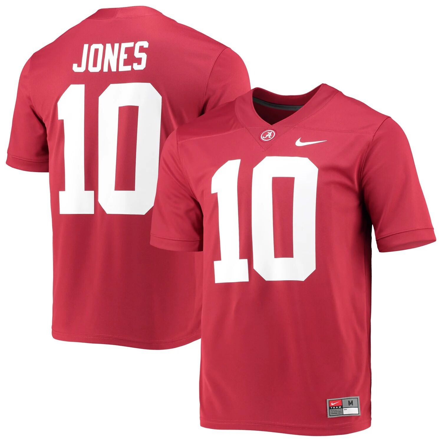 

Мужское джерси для драфта 2021 года Mac Jones Crimson Alabama Crimson Tide 2021 Nike