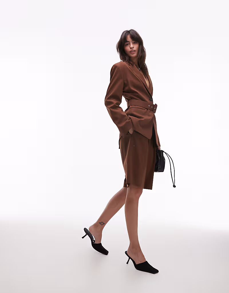

Широкие шорты-бермуды ASOS DESIGN в шоколадном цвете