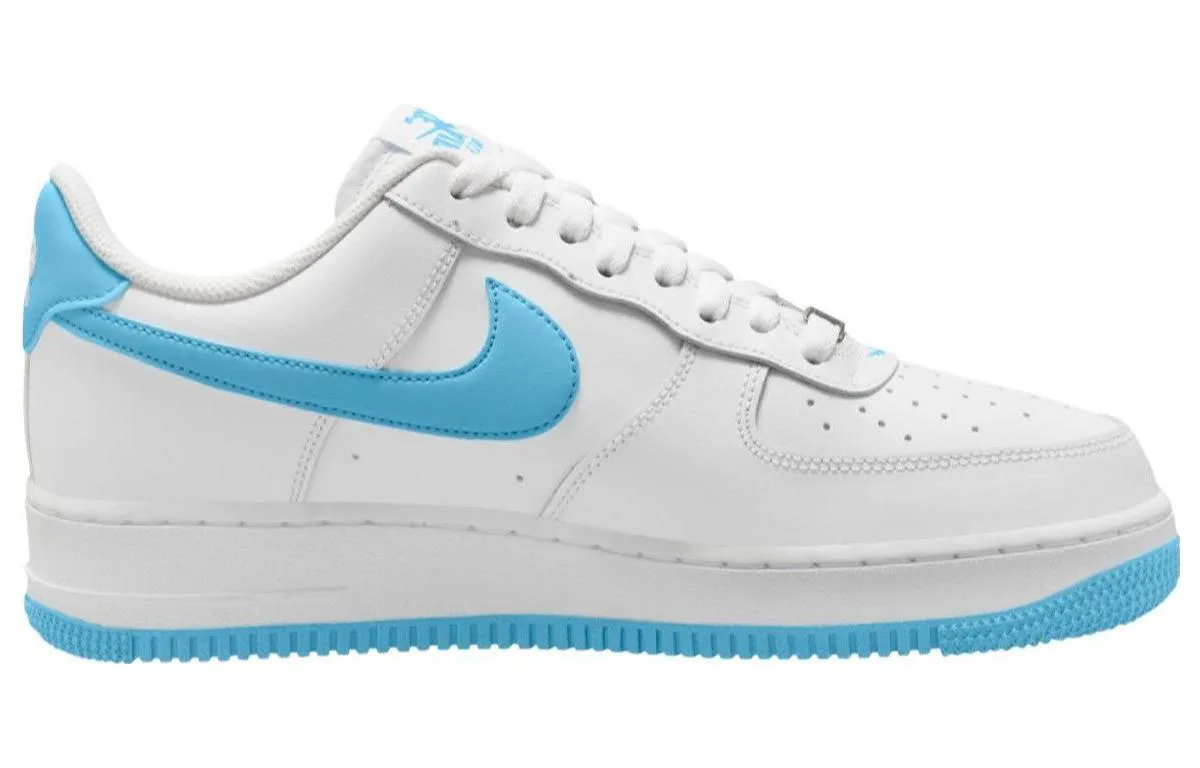 Nike Кроссовки Air Force 1 Low '07 белые с аквамариновым — фото 3