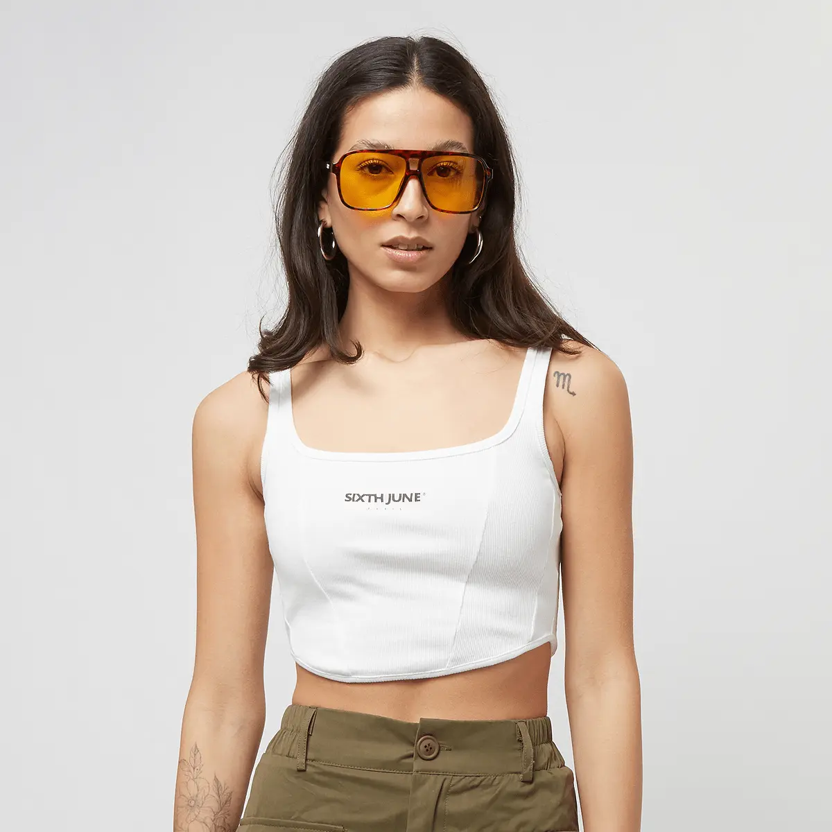 

Топ Sixth June Basics Crop Top, белый/белый