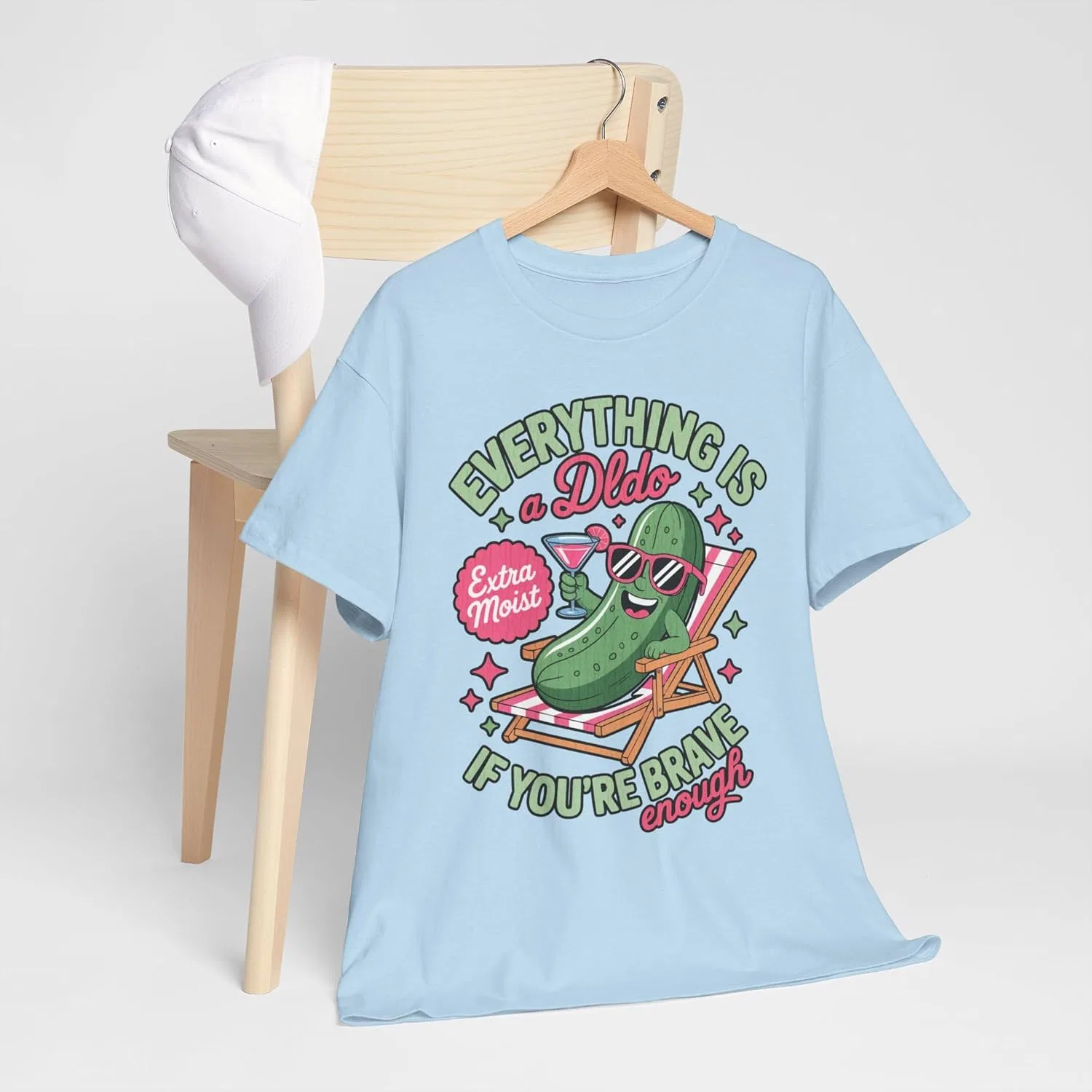 Футболка Inappropriate Pickle, Stupid Dumb, винтажный бутлег 90-х, неловкий Dank Meme GENERIC, светло-голубой — фото 4