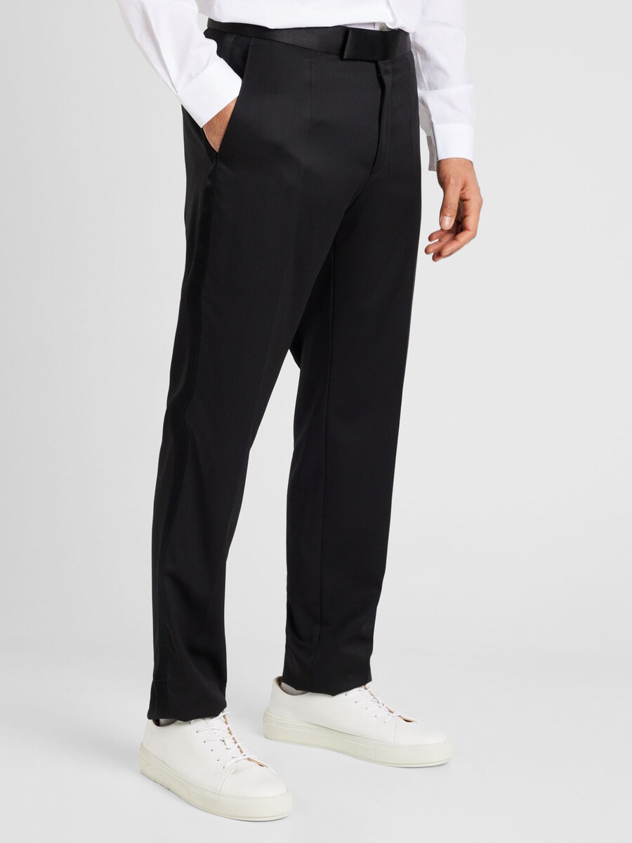 Костюмные брюки BOSS Slim fit Pleated Pants H-Genius-Tux, черный — фото 2