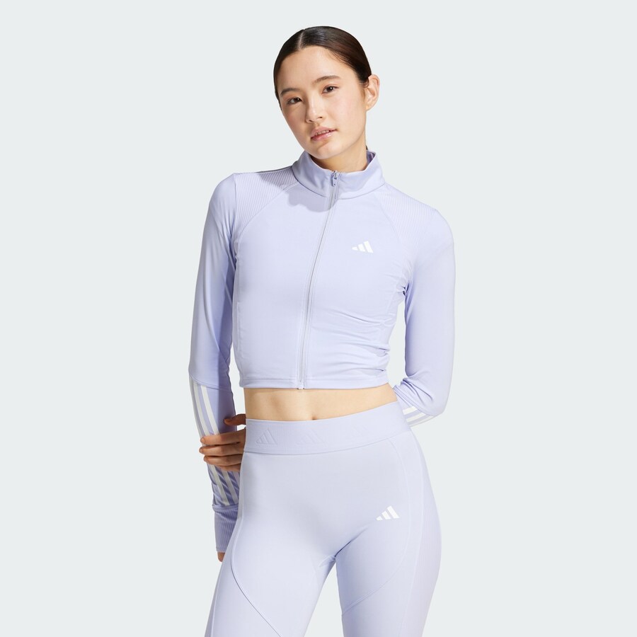 Спортивная толстовка с капюшоном на молнии ADIDAS PERFORMANCE Hyperglam, фиолетовый — фото 2