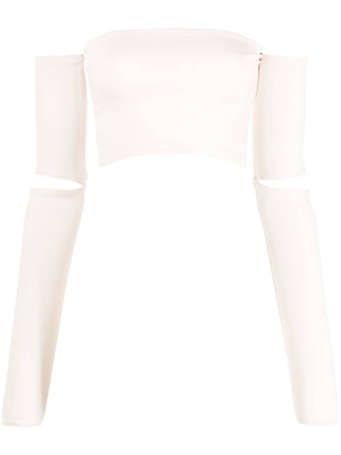 

MM6 Maison Margiela укороченный топ с вырезами, нейтральный цвет