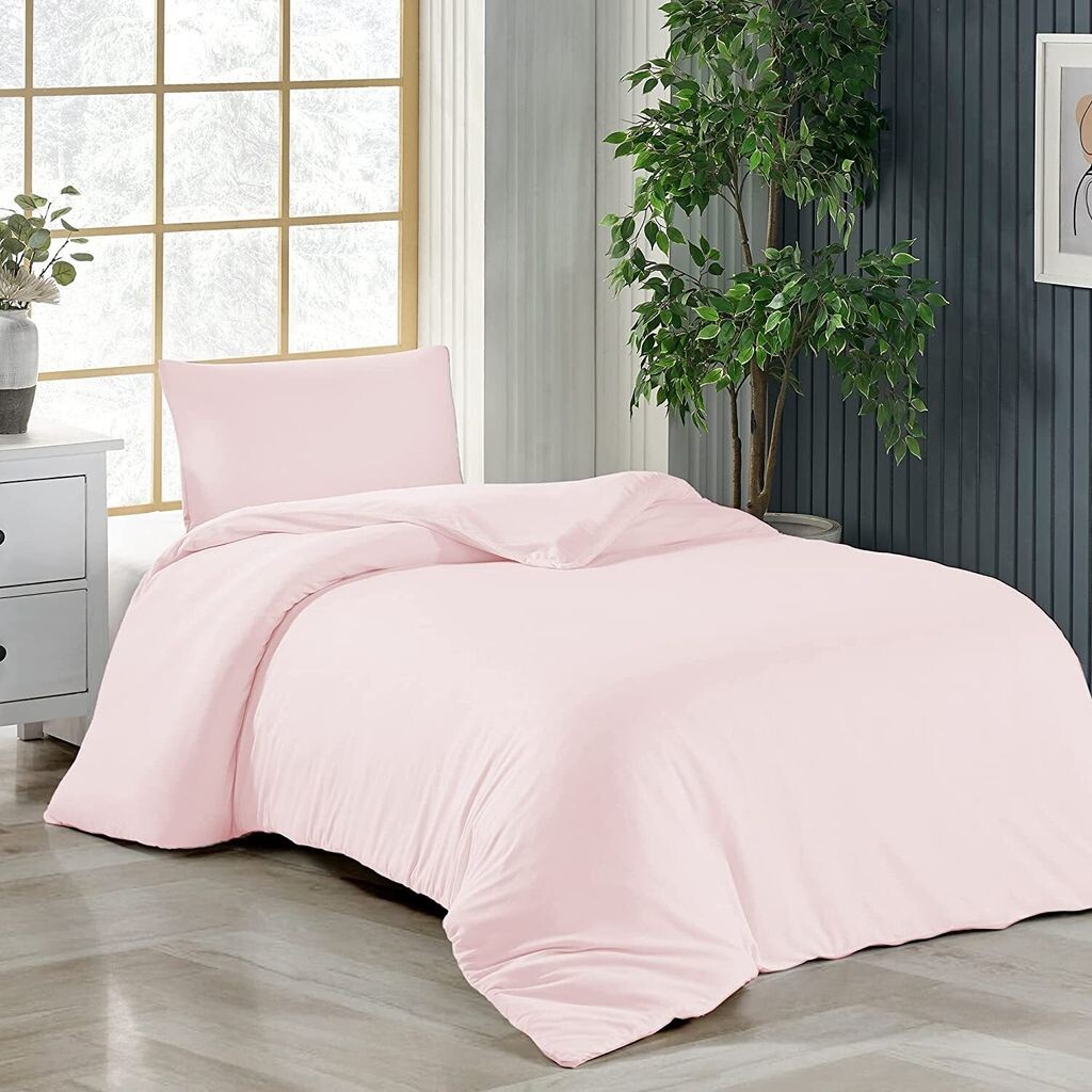 

Постельное белье 135х200 + 40х80 см пудрово-розовый пододеяльник хлопок, 2 шт livessa