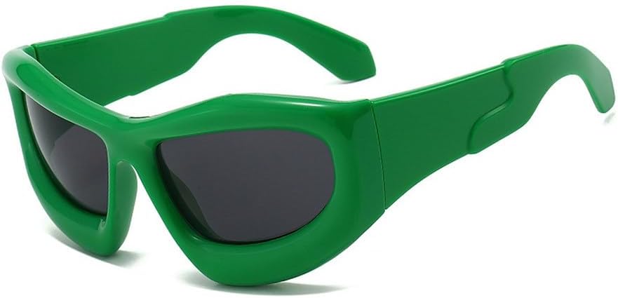 

Панк-солнцезащитные очки для мужчин и женщин, ретро-стиль, роскошные очки «кошачий глаз», модные мужские очки для активного отдыха, вождения, езды на велосипеде, защита от ультрафиолета UV400 TKKTLLT, Green Gray