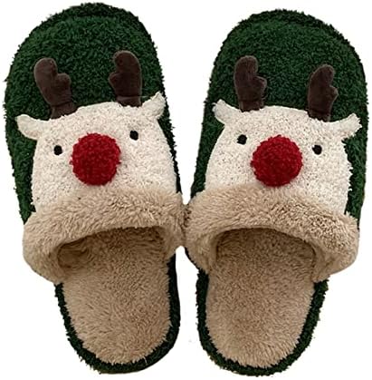 

Милые тапочки с лосем, мягкие, плюшевые, теплые и пушистые домашние тапочки кавай для женщин и мужчин Plonme, зеленый