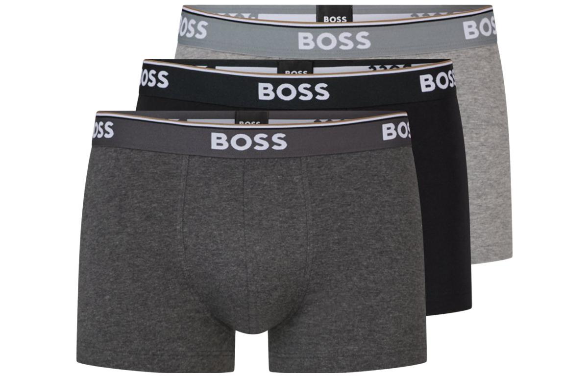 

Хлопковые боксеры HUGO BOSS с логотипом и полосатой отделкой на поясе