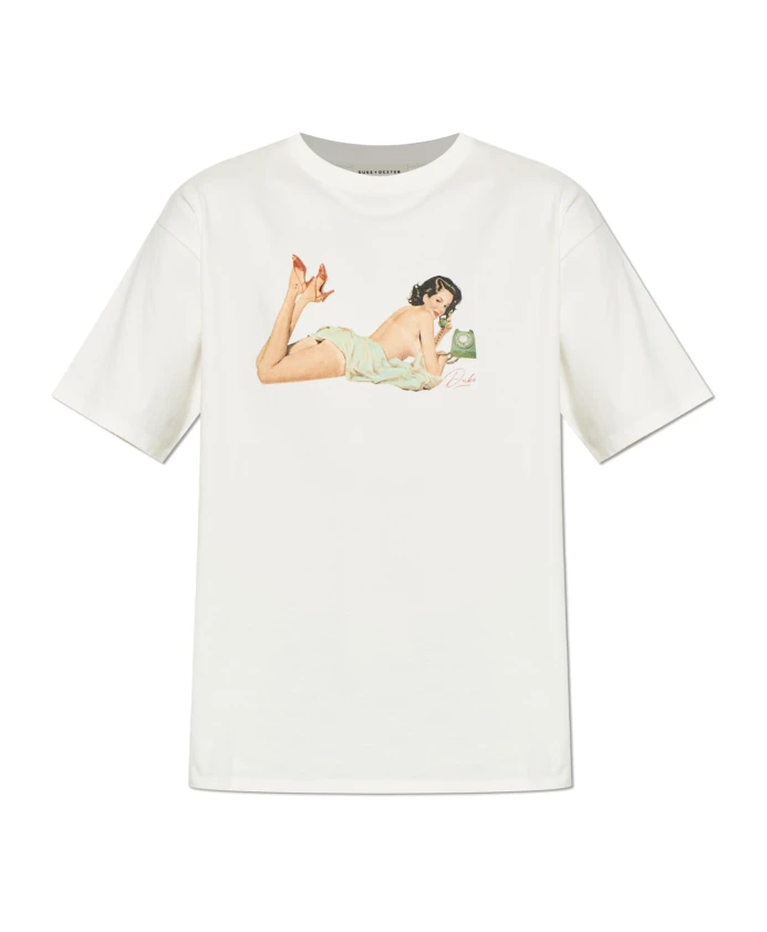 

Футболка с изображением пин-ап baumwoll Duke + Dexter, белый
