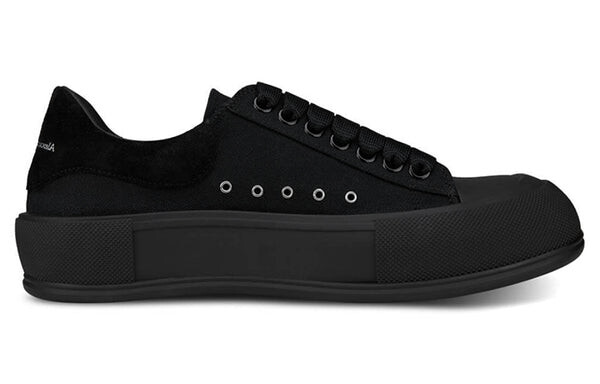 Кроссовки deck skate plimsoll lace up 'triple black' Alexander Mcqueen, черный — фото 2