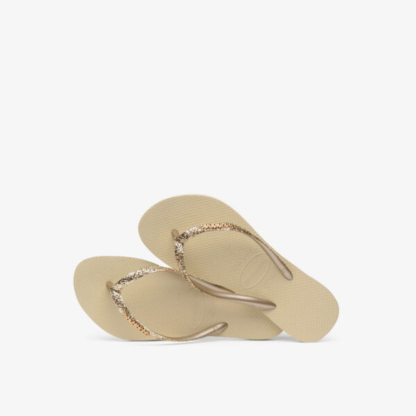 Тонкие резиновые шлепанцы с блестками II Havaianas, серый — фото 4