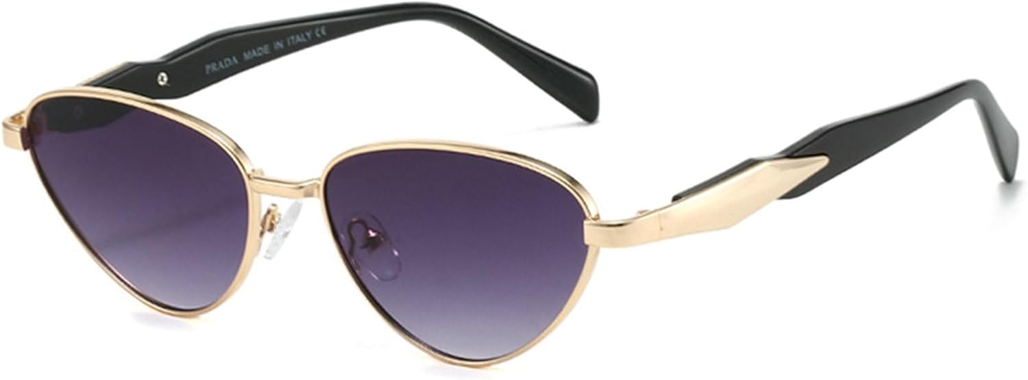 

Солнцезащитные очки Willochra в стиле ретро с металлическим треугольником для женщин и мужчин, узкие, тонкие, черные, милые, в форме кошачьего глаза, узкие S-образные, Brown