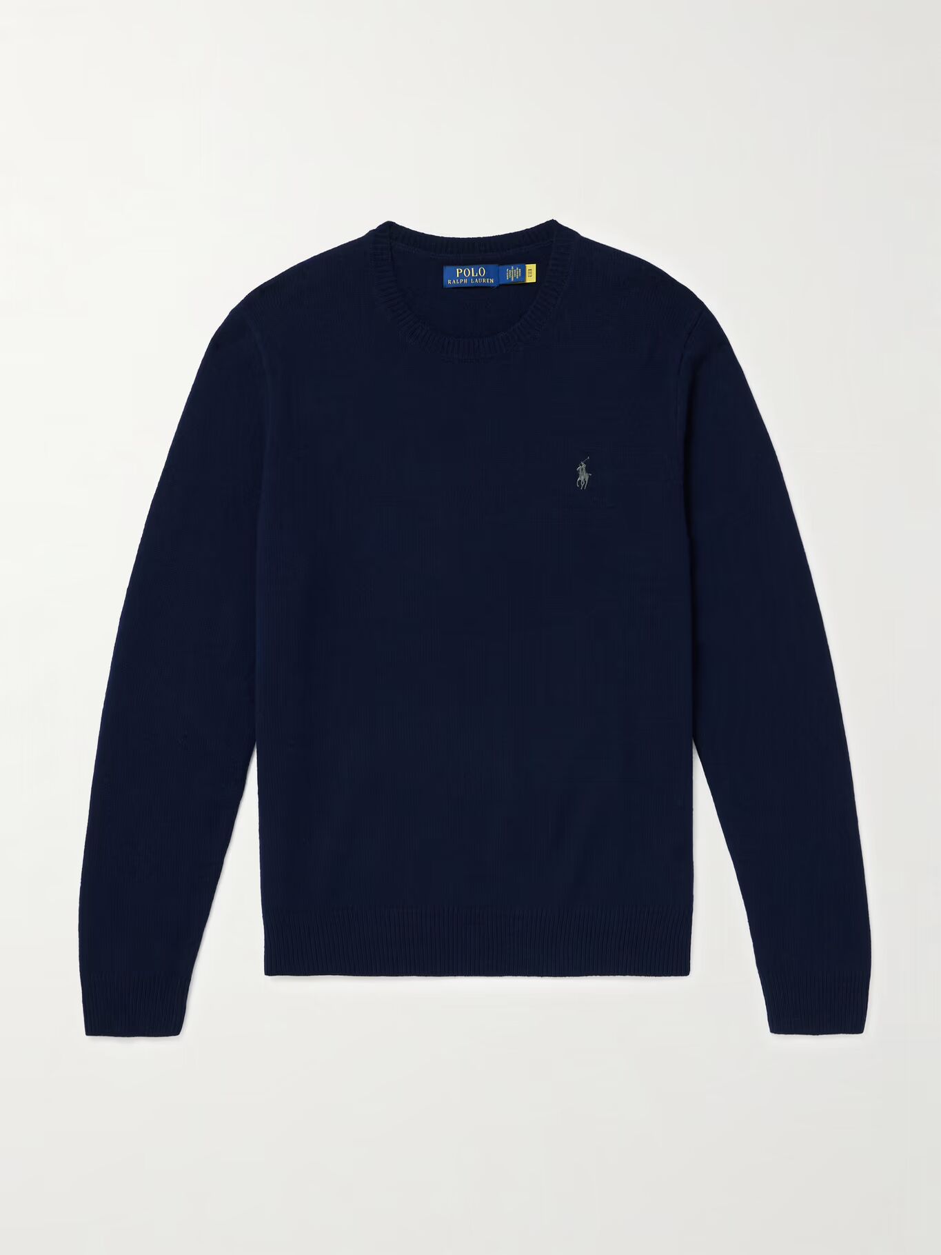 

Свитер из смеси шерсти и хлопка с вышитым логотипом POLO RALPH LAUREN, темно-синий