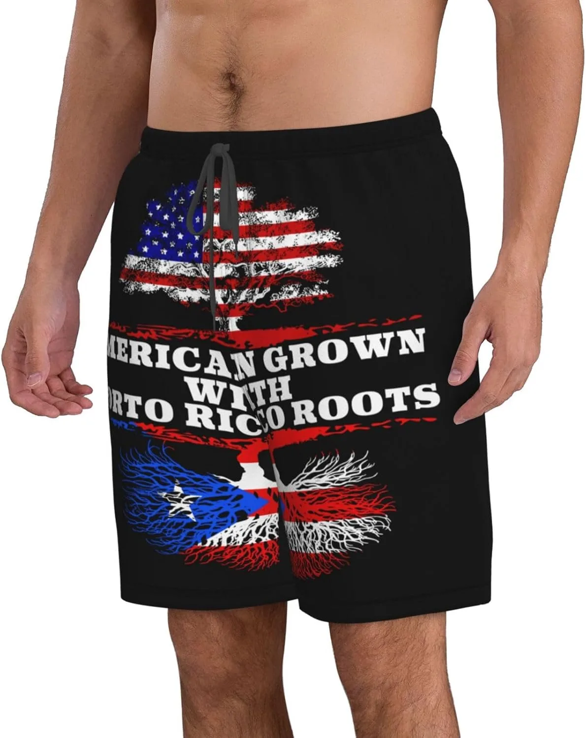 Мужские пляжные шорты America Grown Porto Rico Roots, шорты для серфинга, плавки, летние шорты Generic, белый — фото 2