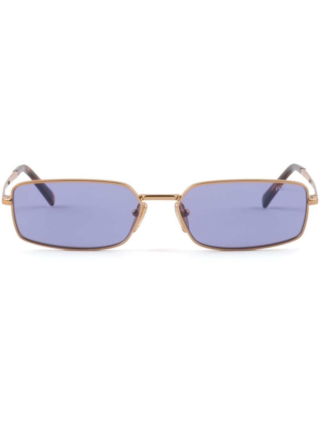 

Prada Eyewear солнцезащитные очки в прямоугольной оправе с эффектом черепахового панциря, золотистый
