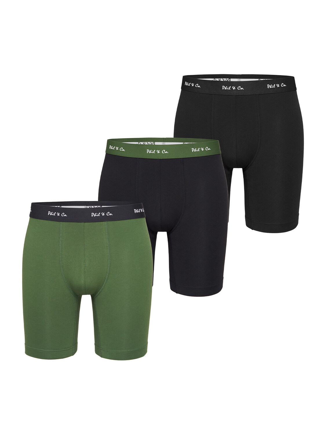 

Боксеры Phil & Co Berlin Retro Pants Jersey Long Boxer, цвет black+green