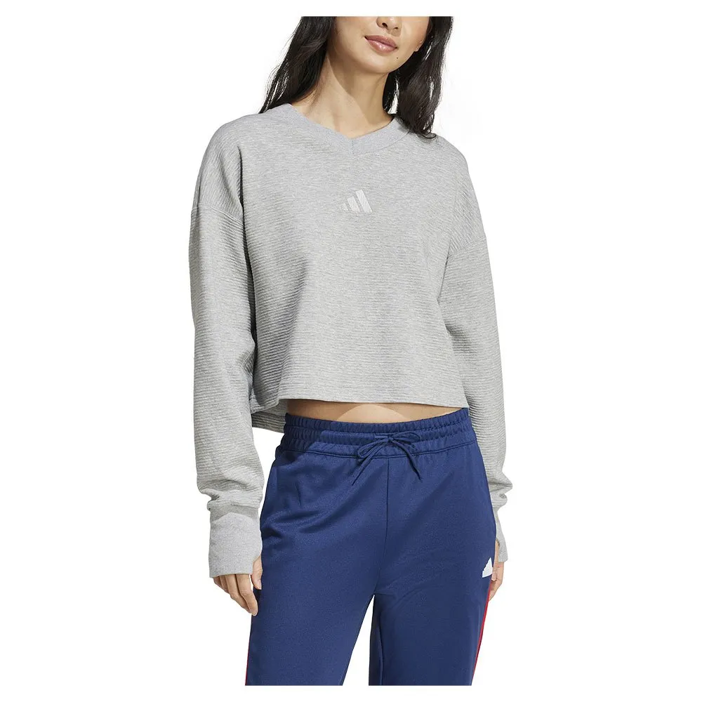 

Толстовка adidas All SZN Ribbed V Neck, серый