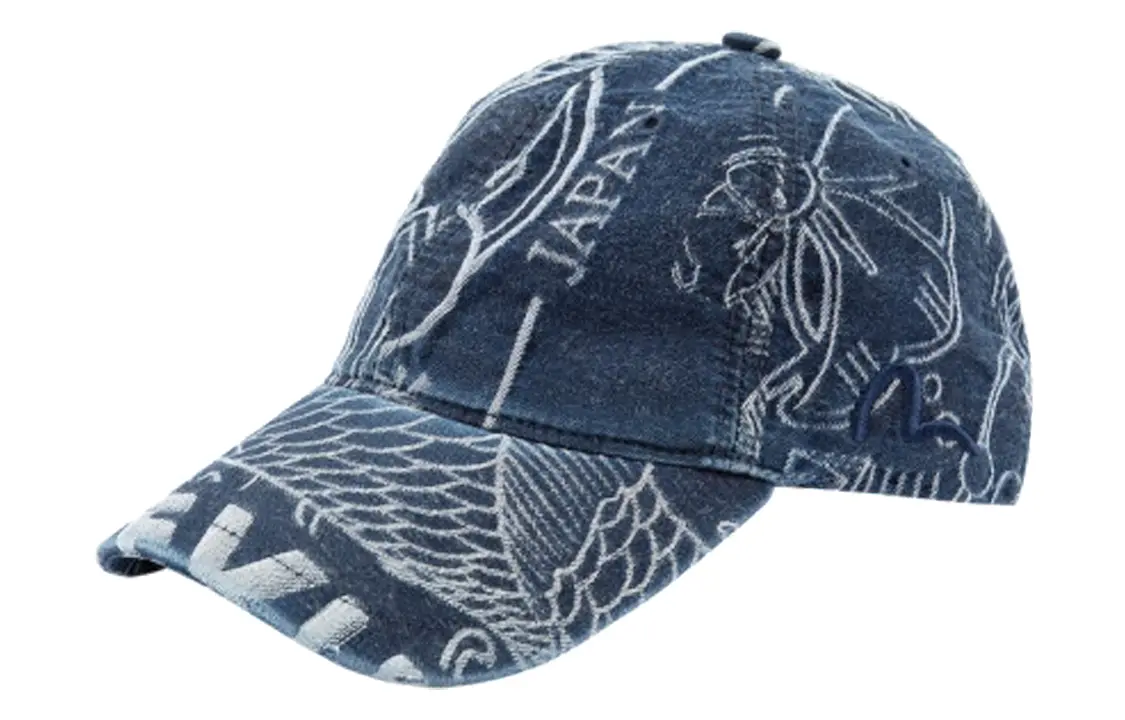 

Хлопковая бейсболка унисекс синяя EVISU