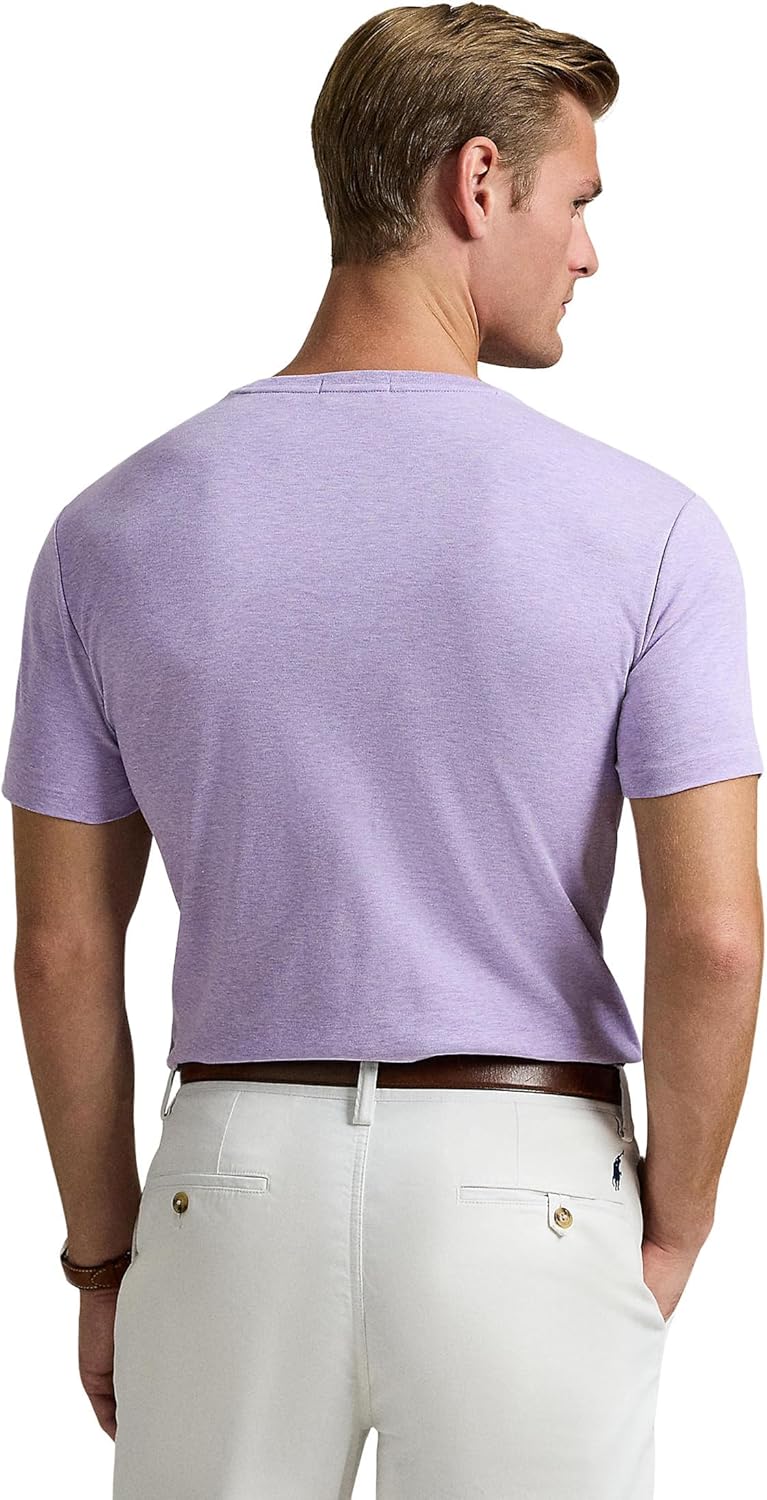 Мужская футболка POLO RALPH LAUREN, облегающая, из мягкого хлопка, Amethyst Heather — фото 2