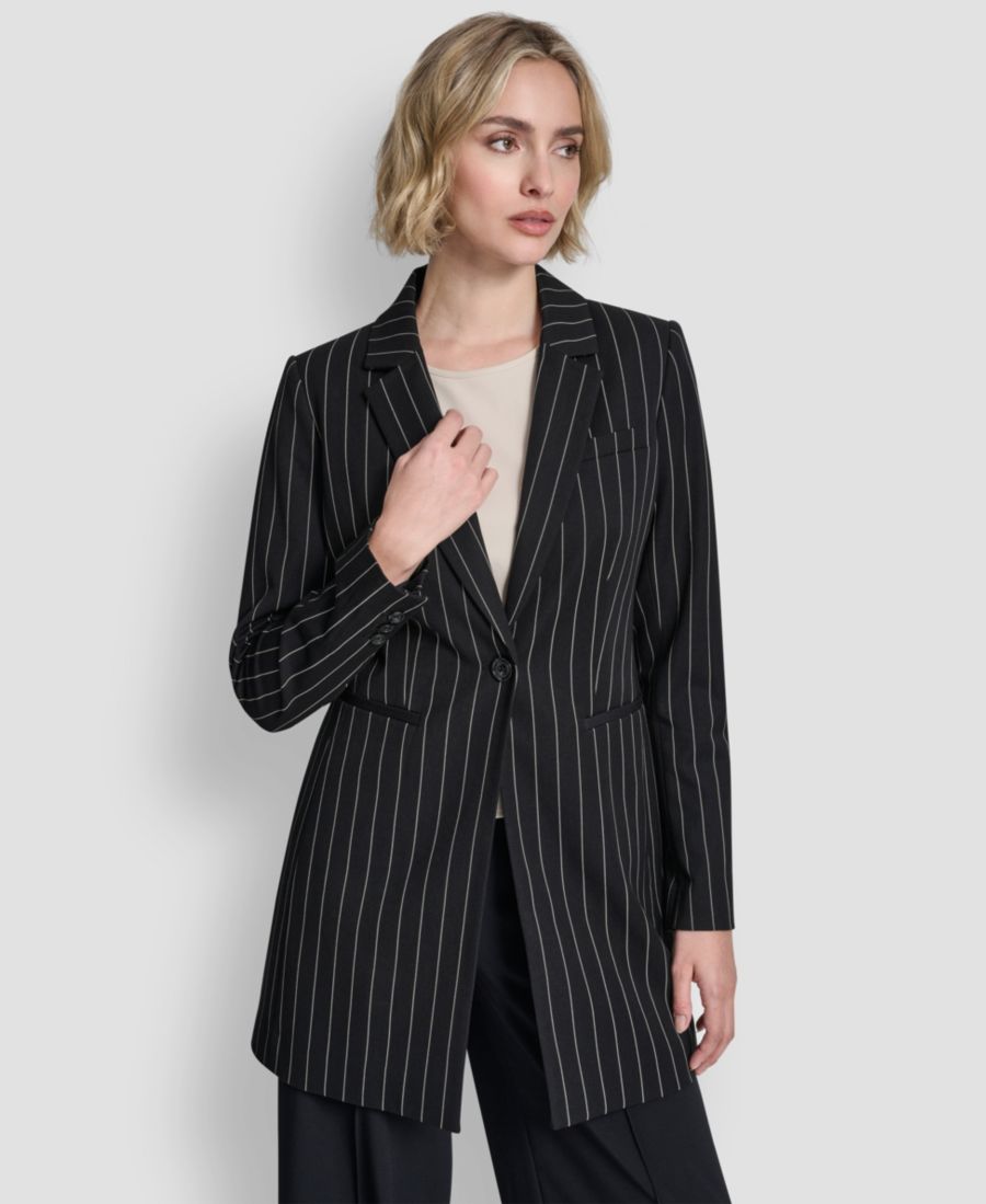 

Женская куртка с одной пуговицей и воротником с лацканами DKNY, Black