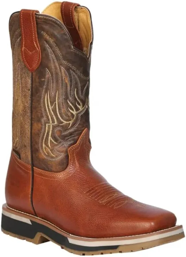 Мужские рабочие ботинки Botas Establo Original Honey Genuine Bee Grizzly Leather Square Toe Western Work Boots с квадратным носком, устойчивые к скольжению и масла с двойной плотностью, натягиваемые Generic — фото 3