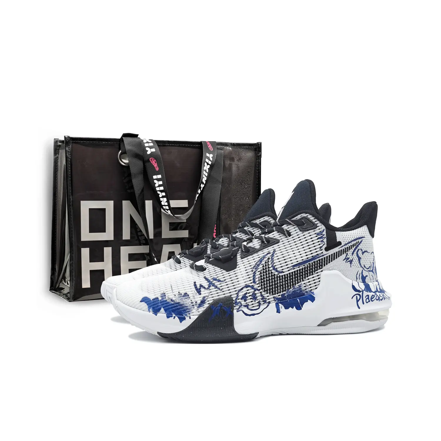 

Nike Мужские баскетбольные кроссовки Air Max Impact 3 низкие противоскользящие износостойкие синий белый